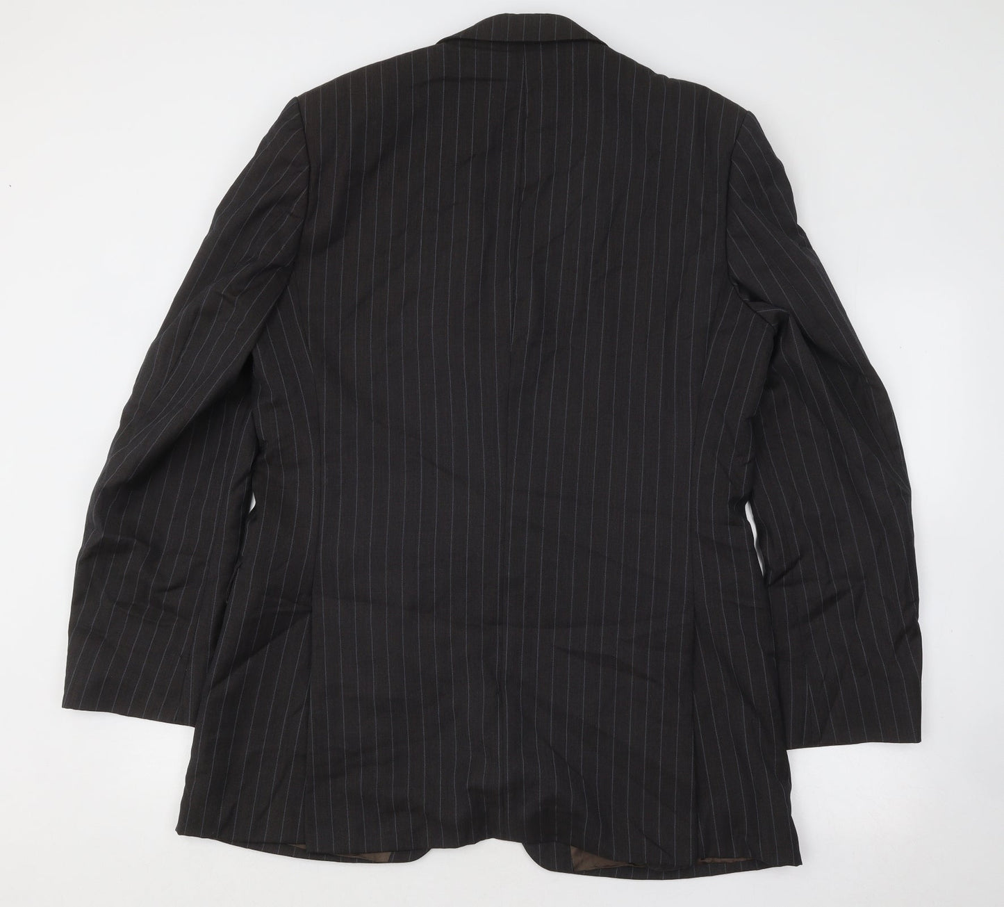 Studio Mens Brown Striped Polyester Jacket Suit Jacket Size 40