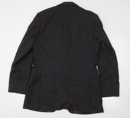 Studio Mens Brown Striped Polyester Jacket Suit Jacket Size 40
