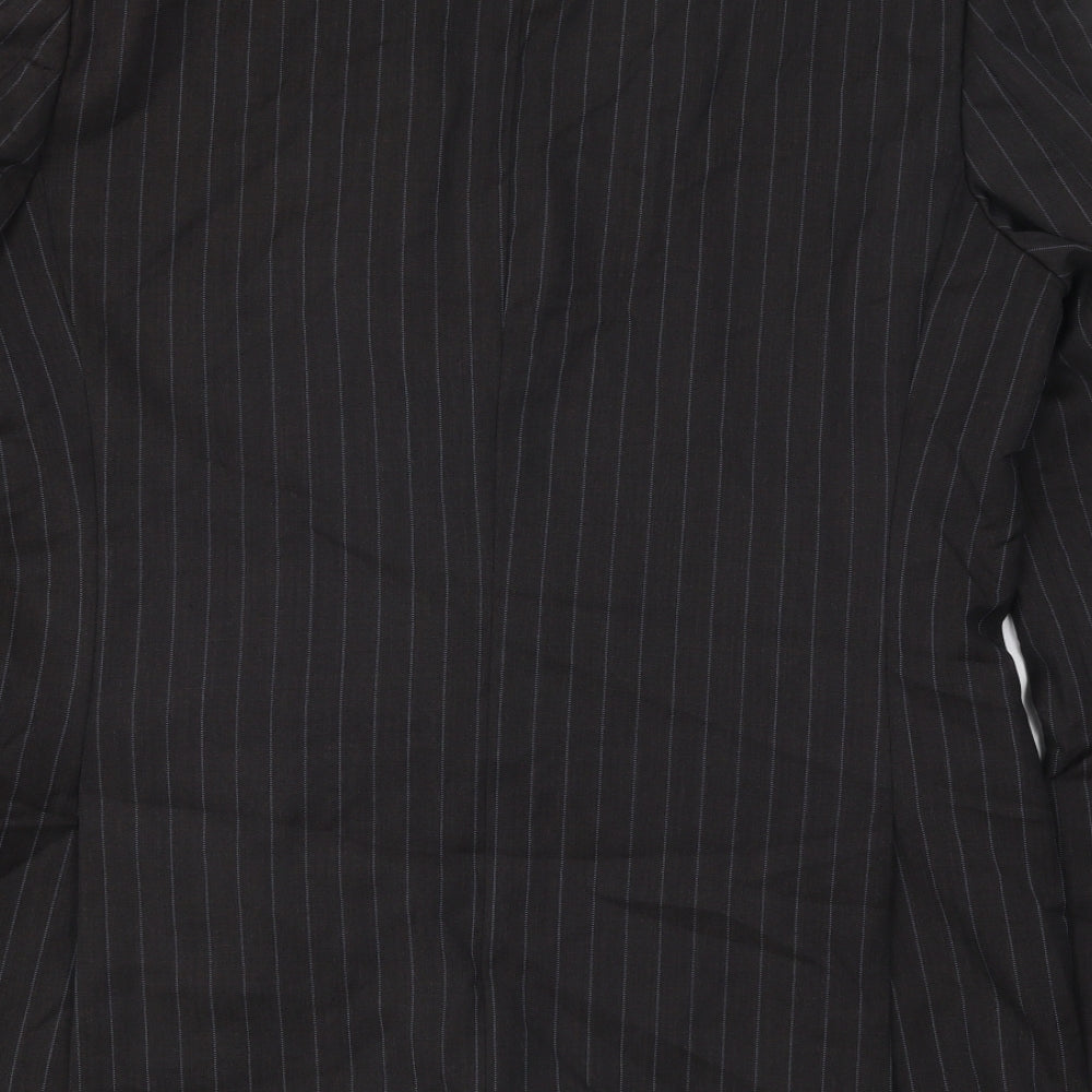Studio Mens Brown Striped Polyester Jacket Suit Jacket Size 40