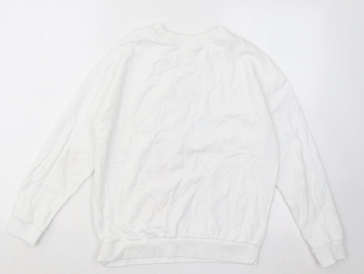 George Womens White Cotton Pullover Sweatshirt Size 8 Pullover - Mickey Mouse