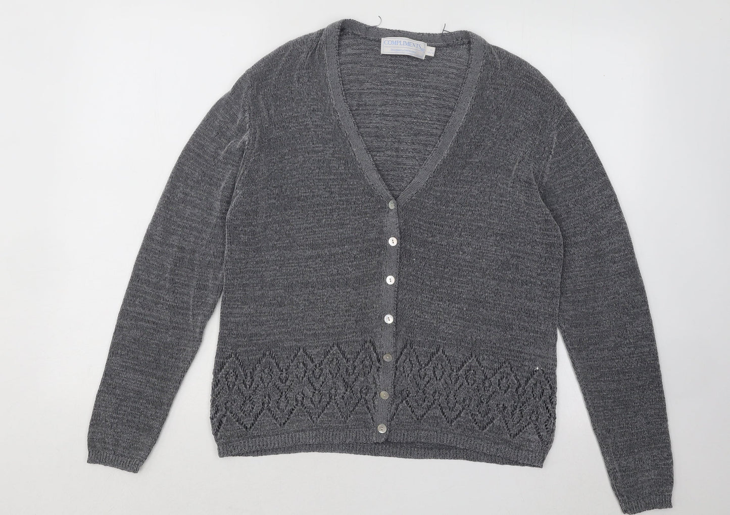 Womens UK Size 14 Compliments Grey Cardigan Jumper