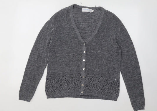 Womens UK Size 14 Compliments Grey Cardigan Jumper