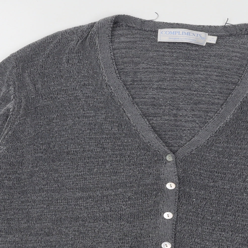 Womens UK Size 14 Compliments Grey Cardigan Jumper