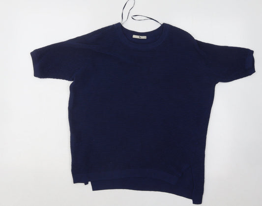 TU Womens Blue Round Neck Viscose Pullover Jumper Size 12