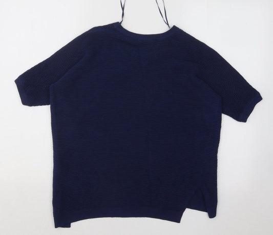 TU Womens Blue Round Neck Viscose Pullover Jumper Size 12