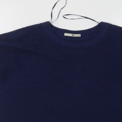 TU Womens Blue Round Neck Viscose Pullover Jumper Size 12