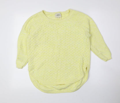 Womens UK Size S Papaya Yellow Pullover Jumper