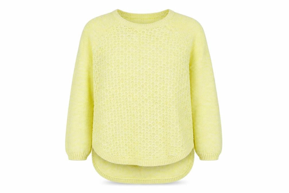 Womens UK Size S Papaya Yellow Pullover Jumper