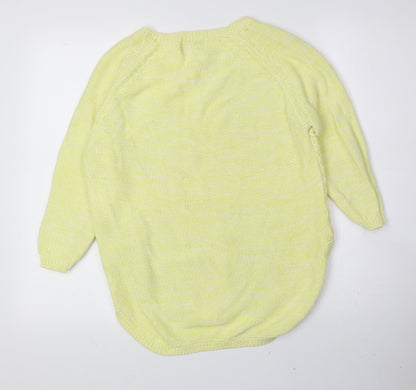Womens UK Size S Papaya Yellow Pullover Jumper