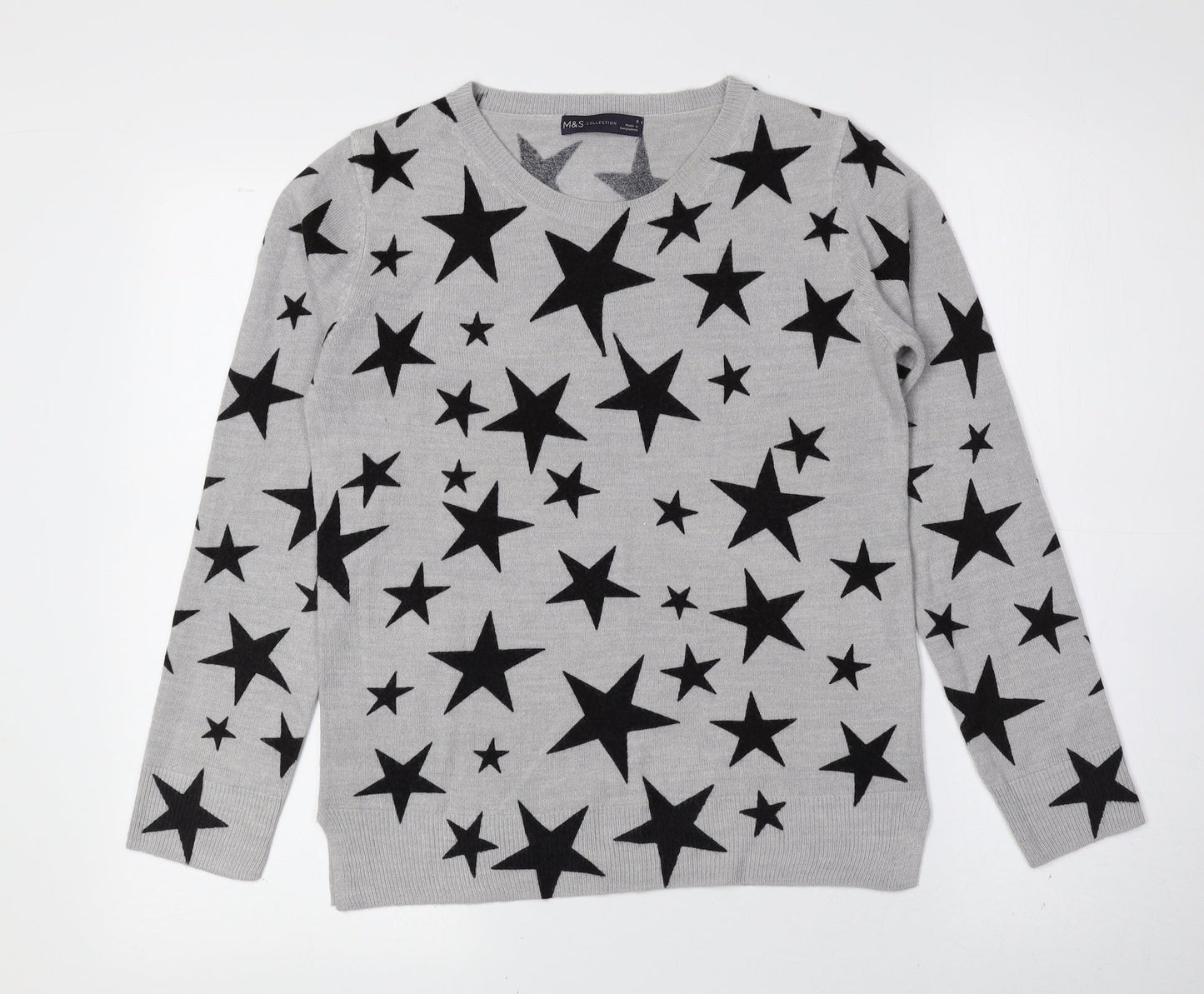 Womens UK Size 8 Marks and Spencer Grey Pullover Jumper