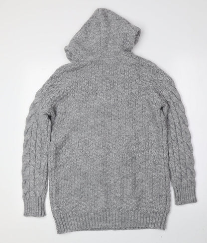 Heritage Mens Grey Crew Neck Acrylic Pullover Jumper Size S