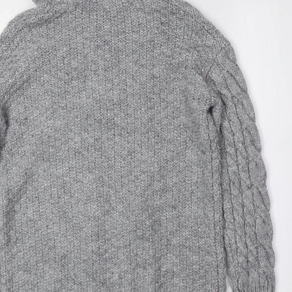 Heritage Mens Grey Crew Neck Acrylic Pullover Jumper Size S