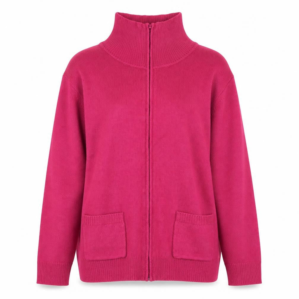 Womens UK Size M Damart Pink Full Zip Jumper