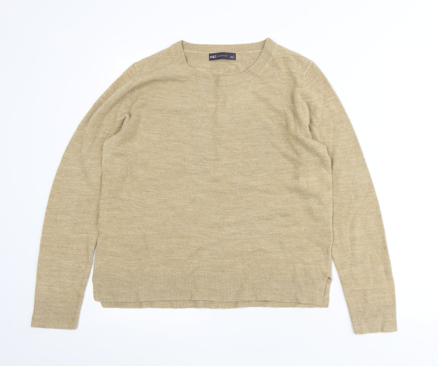 Womens UK Size 14 Marks and Spencer Beige Pullover Jumper