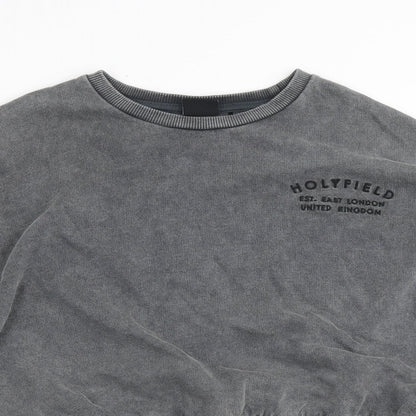 Holyfield Girls Grey Cotton Pullover Sweatshirt Size 8-9 Years Pullover
