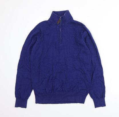 Harvey & Jones Mens Blue Cotton Pullover Sweatshirt Size M