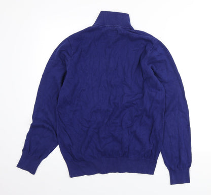 Harvey & Jones Mens Blue Cotton Pullover Sweatshirt Size M