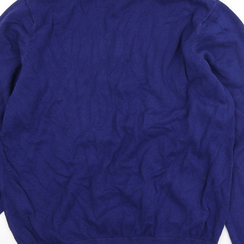 Harvey & Jones Mens Blue Cotton Pullover Sweatshirt Size M