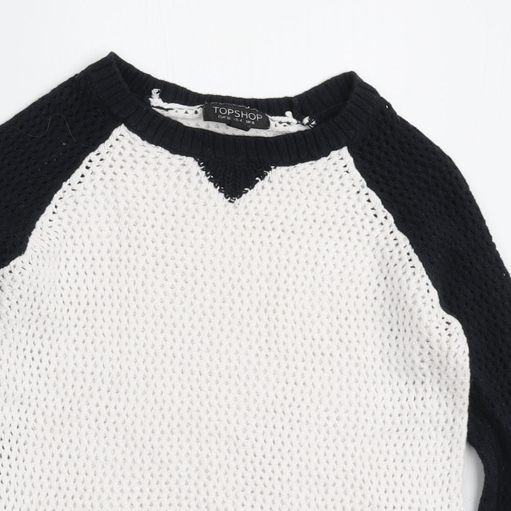 Womens UK Size 8 Topshop White Pullover Jumper