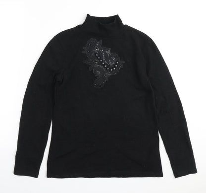 Womens UK Size M Zara Black Pullover Jumper