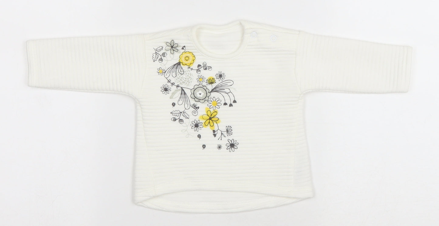 Nutmeg Baby White Floral Polyester Pullover Tank Size 0-3 Months Round Neck Snap - Floral
