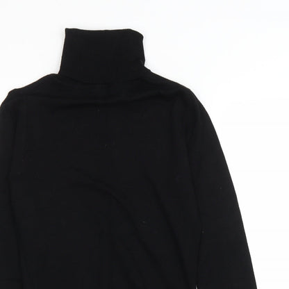 Clockhouse Womens Black Viscose Basic T-Shirt Size L Roll Neck