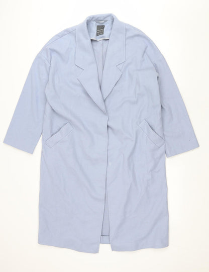 Primark Womens Blue Overcoat Coat Size 8 Snap