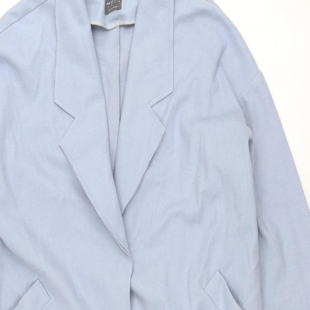 Primark Womens Blue Overcoat Coat Size 8 Snap