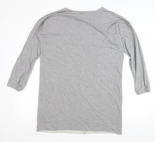 ASOS Womens Grey Cotton Jumper Dress Size 10 Boat Neck Zip