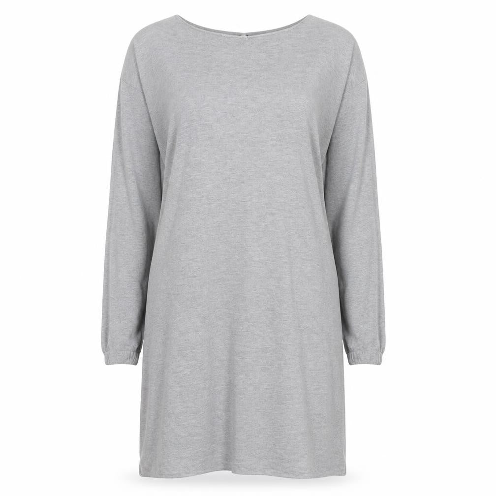 ASOS Womens Grey Cotton Jumper Dress Size 10 Boat Neck Zip