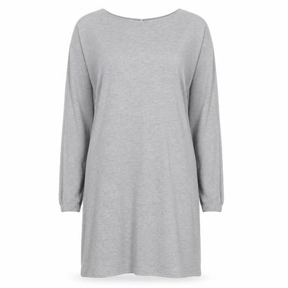 ASOS Womens Grey Cotton Jumper Dress Size 10 Boat Neck Zip