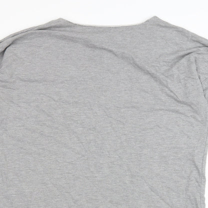 ASOS Womens Grey Cotton Jumper Dress Size 10 Boat Neck Zip