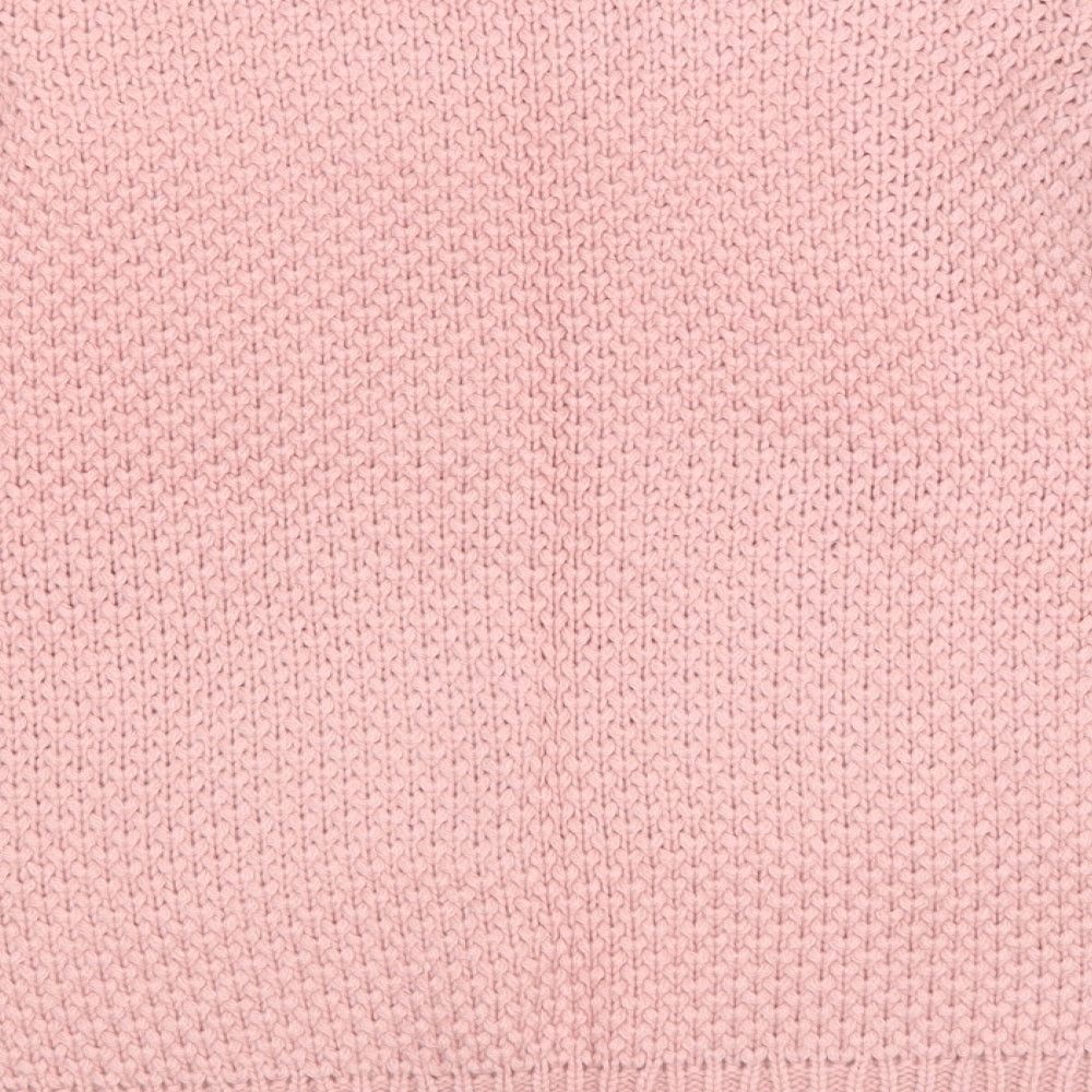 Kaibi Womens Pink Round Neck Acrylic Pullover Jumper Size M - Lace Accent