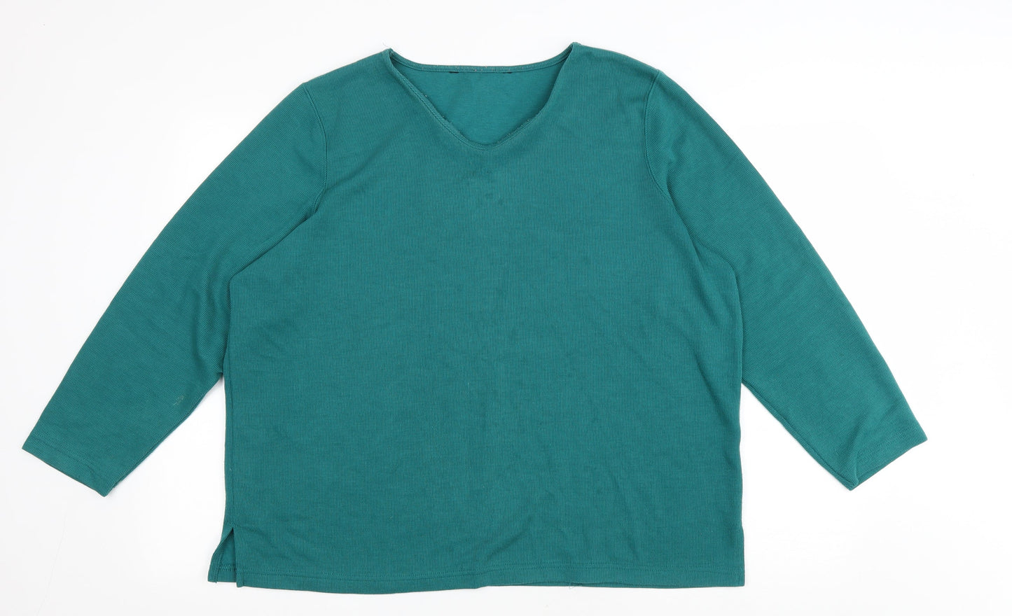 Womens UK Size L Preworn Green Basic T-Shirt