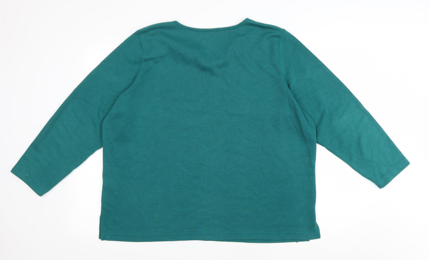 Womens UK Size L Preworn Green Basic T-Shirt