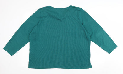 Womens UK Size L Preworn Green Basic T-Shirt