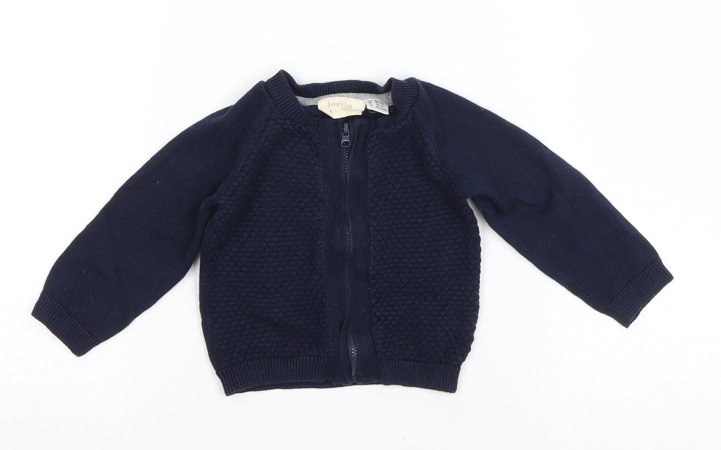 Lupilu Baby Black Cotton Full Zip Jumper Size 3-6 Months Zip