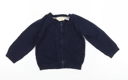 Lupilu Baby Black Cotton Full Zip Jumper Size 3-6 Months Zip