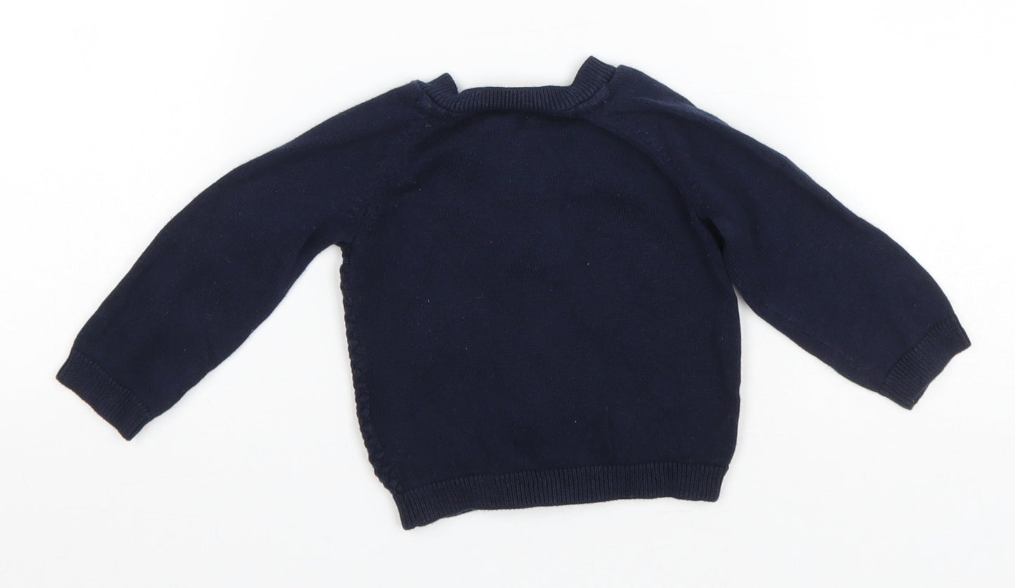 Lupilu Baby Black Cotton Full Zip Jumper Size 3-6 Months Zip