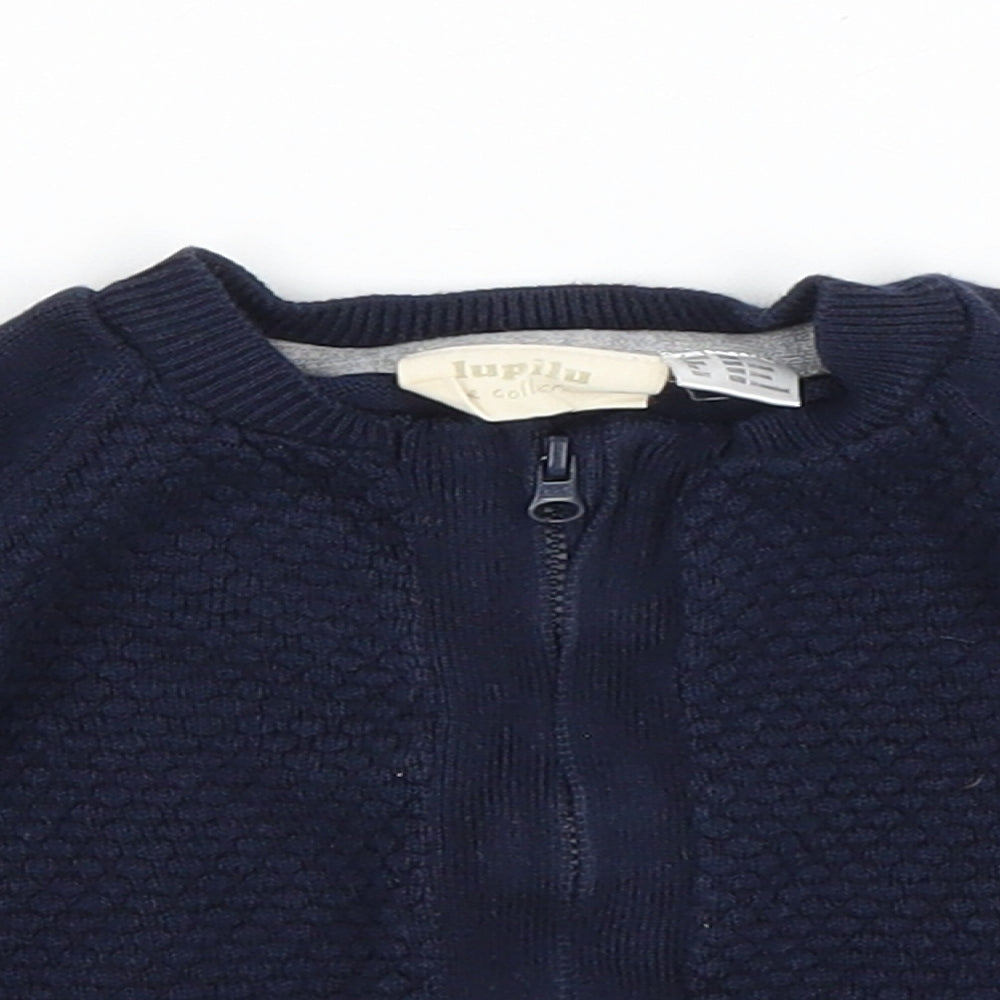 Lupilu Baby Black Cotton Full Zip Jumper Size 3-6 Months Zip