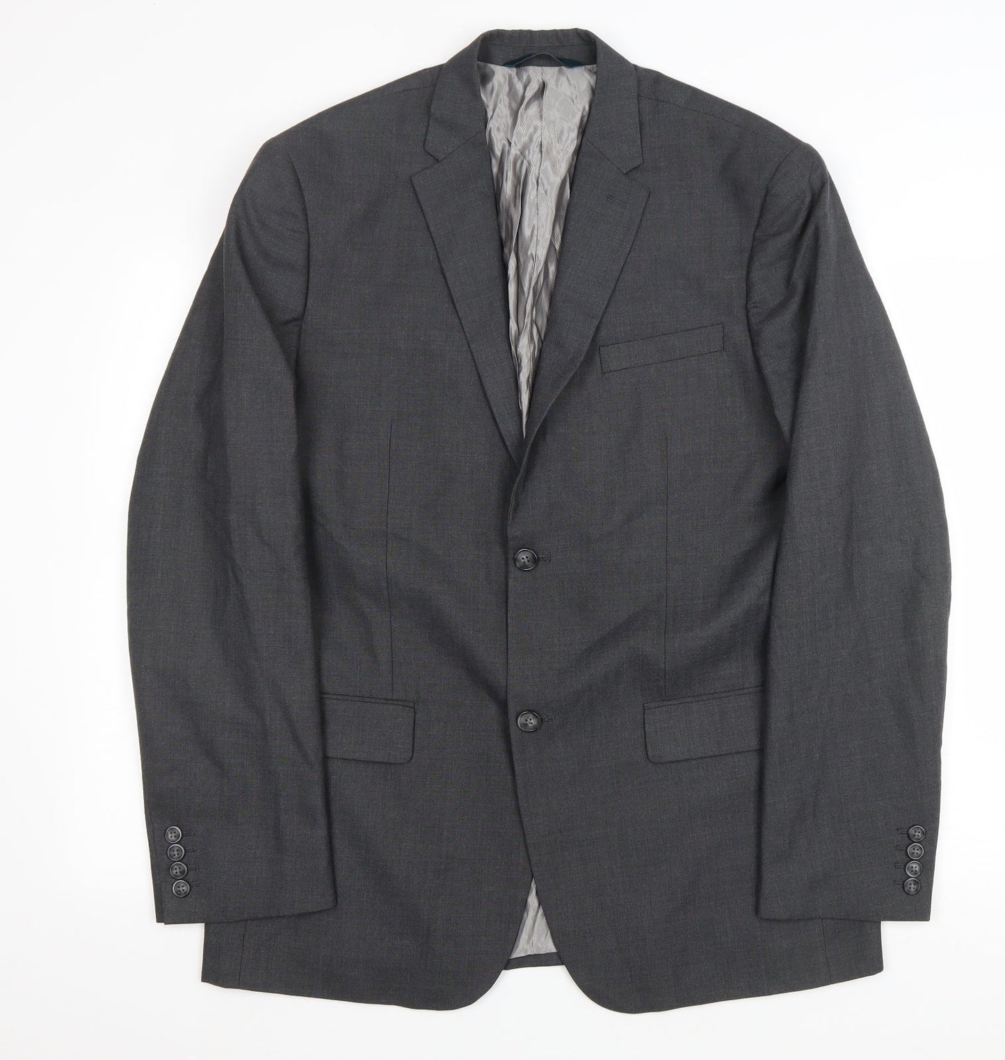 Mens UK Size 42 Perry Ellis Regular Grey Suit Jacket