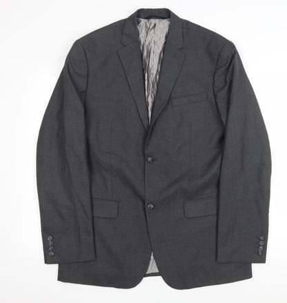 Mens UK Size 42 Perry Ellis Regular Grey Suit Jacket