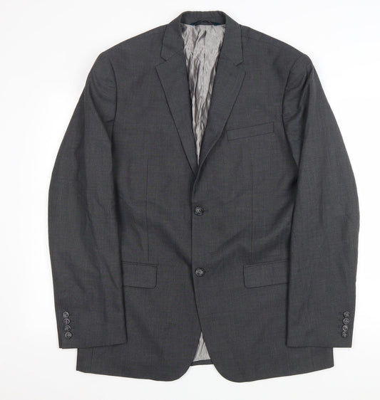Mens UK Size 42 Perry Ellis Regular Grey Suit Jacket