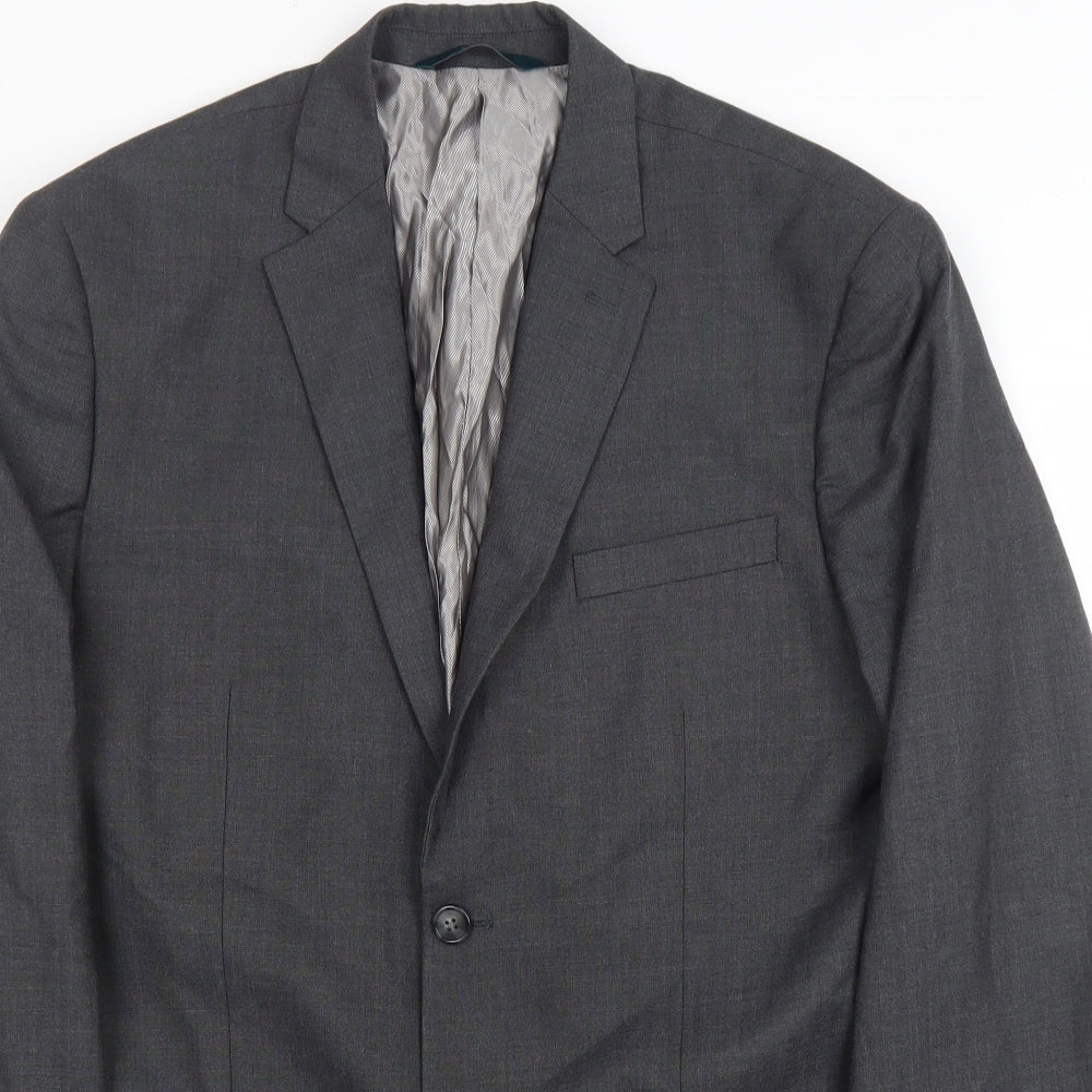 Mens UK Size 42 Perry Ellis Regular Grey Suit Jacket
