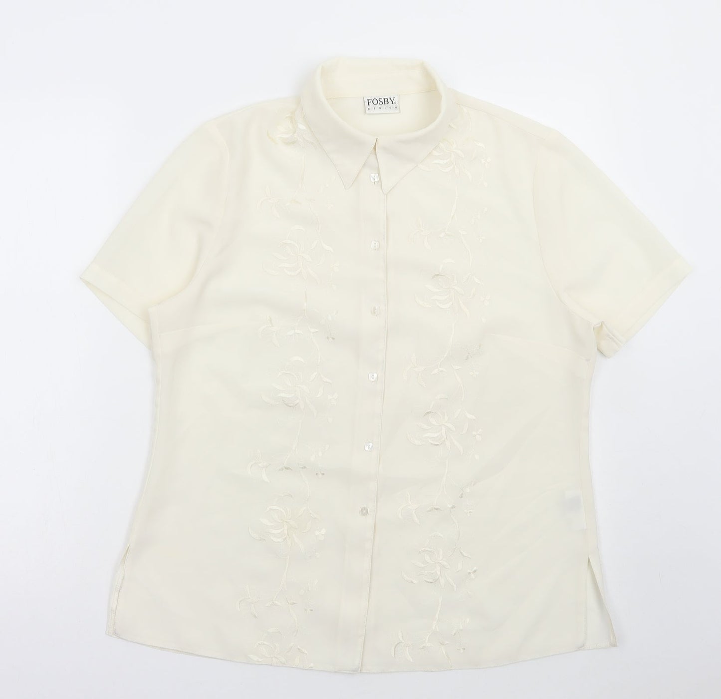 Womens UK Size 14 FOSBY Ivory Basic Button-Up