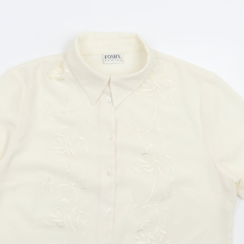 Womens UK Size 14 FOSBY Ivory Basic Button-Up