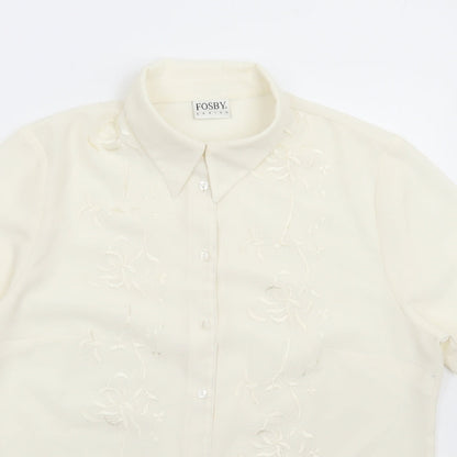 Womens UK Size 14 FOSBY Ivory Basic Button-Up