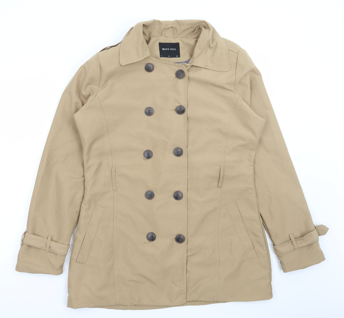 Womens UK Size 10 Brave Soul Brown Pea Coat