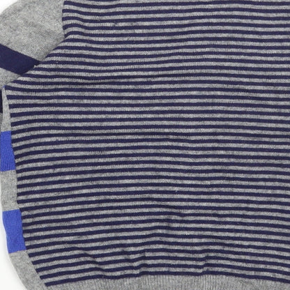 Preworn Womens Multicoloured V-Neck Striped Acrylic Cardigan Jumper Size 6