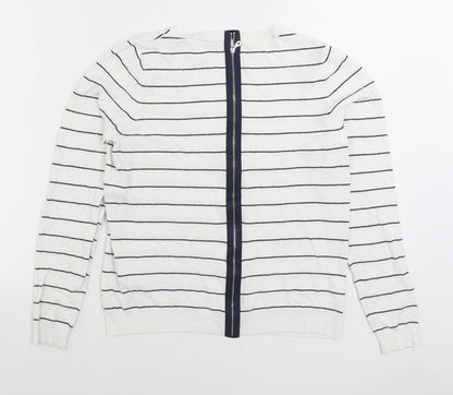 Womens UK Size 12 Warehouse White Full Zip Jumper